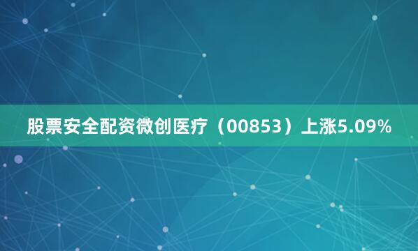 股票安全配资微创医疗（00853）上涨5.09%