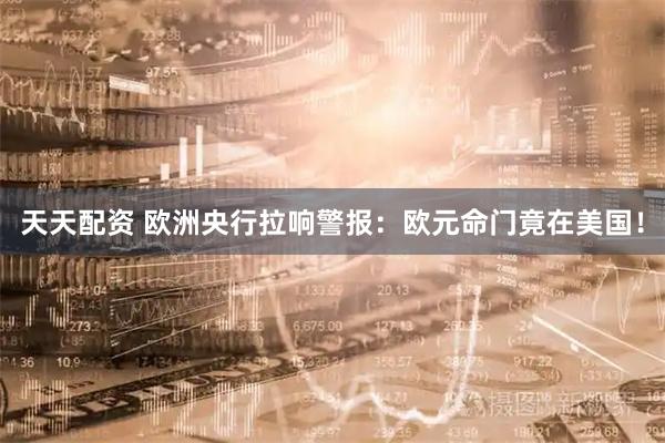 天天配资 欧洲央行拉响警报：欧元命门竟在美国！