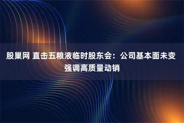 股巢网 直击五粮液临时股东会：公司基本面未变 强调高质量动销