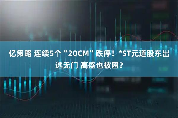 亿策略 连续5个“20CM”跌停！*ST元道股东出逃无门 高盛也被困？